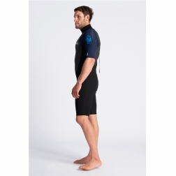 C-Skins Element 3/2mm Mens Shorty Wetsuit Black Slate Cyan
