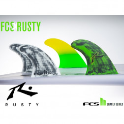 FCS II Rusty RP PC TriQuad Surfboard Fin Set Medium
