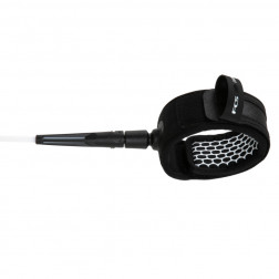 FCS All Round Essential Longboard Leash 9ft White Black