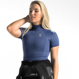 C-Skins Womens High Collar Rash Vest Denim Blue