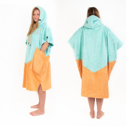 All-In Organic V Bumpy Beach Changing Poncho Aqua Melon