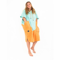 All-In Organic V Bumpy Beach Changing Poncho Aqua Melon