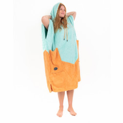 All-In Organic V Bumpy Beach Changing Poncho Aqua Melon