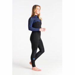 C-Skins Solace 4/3mm Womens Wetsuit Chest Zip Black Bluestone