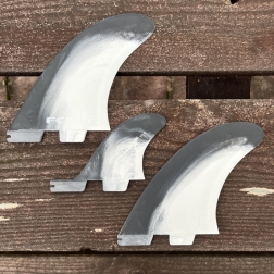 FCS II MR PC Surfboard Fins Black White Swirl