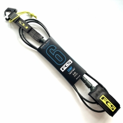 FCS Essential Surfboard Comp Leash 6ft Coal Lime