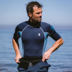 C-Skins NuWave Rash X Mens Rash Vest Bluestone Steel