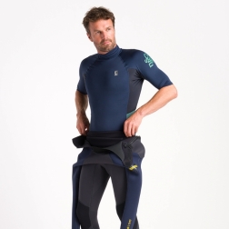 C-Skins NuWave Rash X Mens TurtleNeck Rash Vest Bluestone