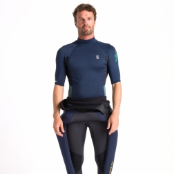 C-Skins NuWave Rash X Mens TurtleNeck Rash Vest Bluestone