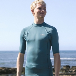 C-Skins NuWave Mens Rash Vest Dark Sage