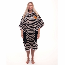 All-In T-Poncho Bumpy Changing Robe Dark Pink Zebra