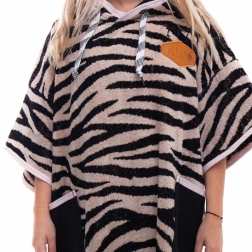 All-In T-Poncho Bumpy Changing Robe Dark Pink Zebra