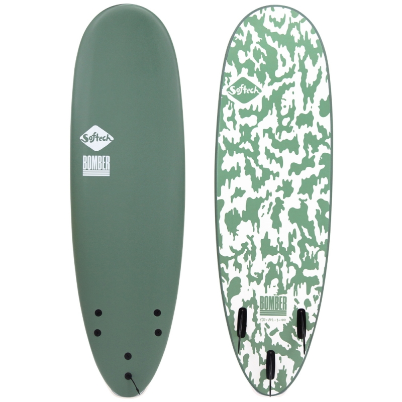 Softech Bomber 6ft10 Soft Surfboard Smoke Green White